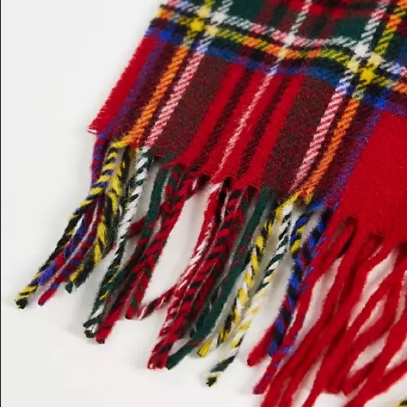 POLO RALPH LAUREN Large Tartan Plaid Check Blanket Wrap Scarf - Picture 4 of 7